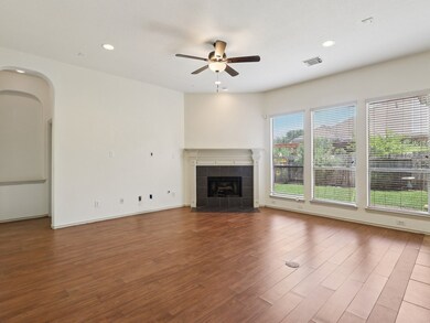 The Family Room has a fantastic corner fireplace a