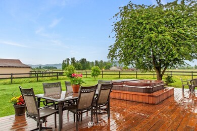 Hot tub and out door entertainment...choose your view! Your own 5+ stall barn with paddocks one way, Mt Rainier the other!