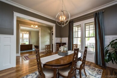 Elegant dining highlighted by Craftsman style wain