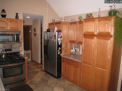 Kitchen with stainless steel appliances stay.