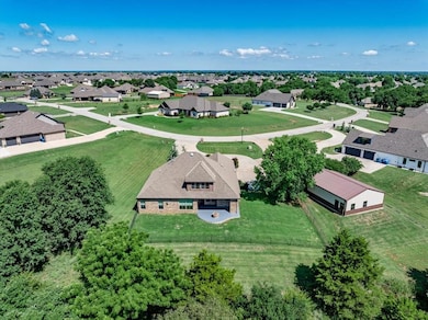 Aerial perspective of suburban area