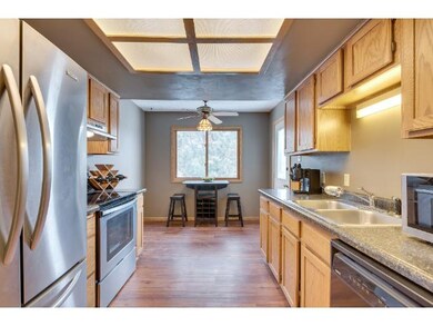 Eat in kitchen offers more prep space with room fo