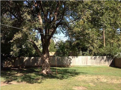 Large back yard with shade