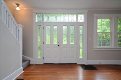Double doors provide easy access to the spacious l