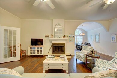Living Room with Woodburning Fireplace