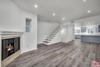 Living with fireplace
