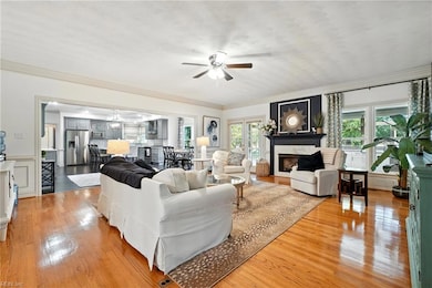 Family room open to kitchen