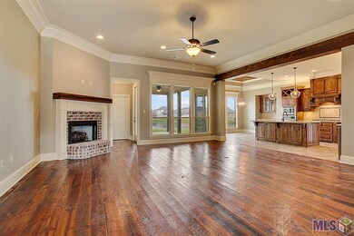 Living room has and open floor plan with the kitch