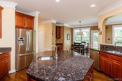 The kitchen has a sight line to the breakfast nook