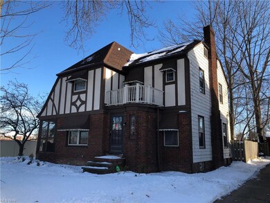 Stunning Brick/Tudor Combo Front Elevation accented by Decorative Balcony, Awnings for those Hot Summer Days * Full Brick Chimney ...
