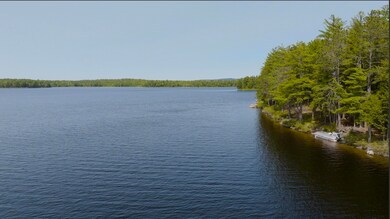shoreline with barge