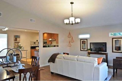 Extra large great room is open to the kitchen.