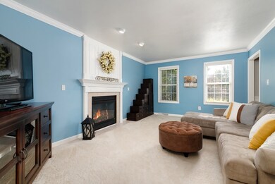 Cozy gas log fireplace in the family room.