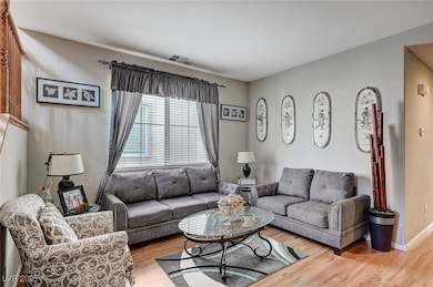 Living room with wood finished floors