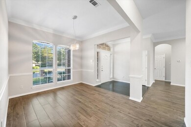 The spacious formal dining room is easily accessed