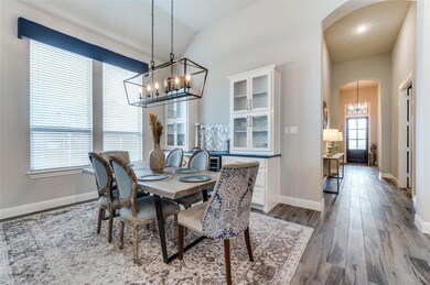 Dining area with beautiful built in hutch.