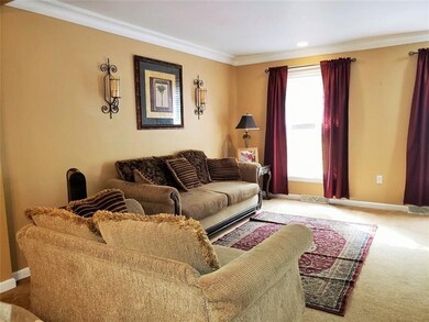 This view of the living room is from the dining ro