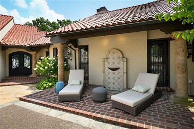 Closeup of patio off Master Bedroom with Fountain 