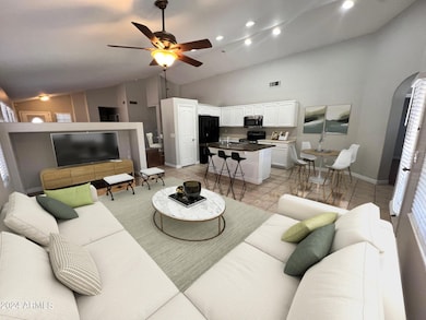 Virtually staged Kitchen Great room
