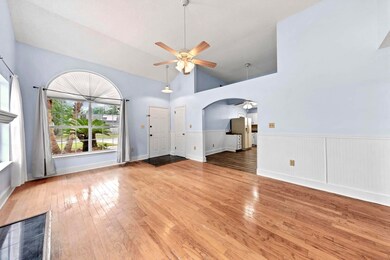 High ceilings in living room.