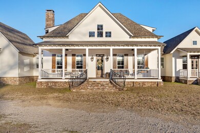 View of front of house with a chimney, a ceiling f