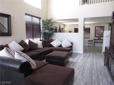 Living or great room with soaring ceiling, gorgeou