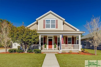 Traditional home with white picket porch perfect f