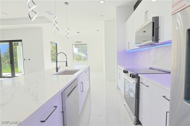 Kitchen with stainless steel appliances, decorativ