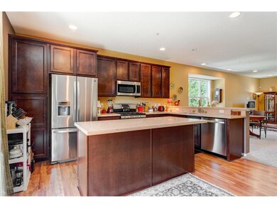 The kitchen island provides space for preparing an