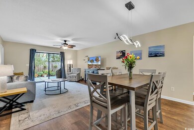 Dining area featuring ceiling fan and LVP Flooring