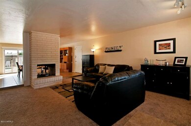 living room with view of dinning room