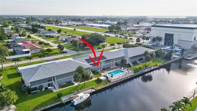 Bird's eye view of a nearby body of water