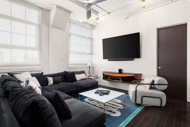 Living room with ceiling fan