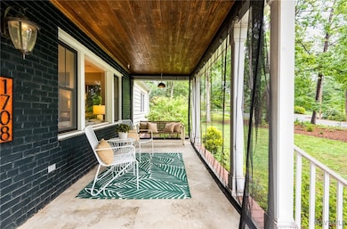 Screened-in front porch