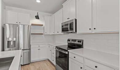 Kitchen with floating shelves