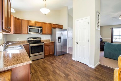 Up to date vinyl wood plank floors.