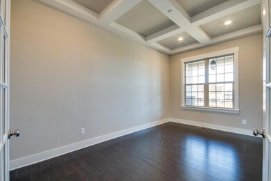 Coffered ceiling in the study