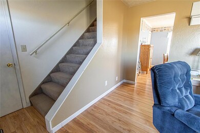 Head upstairs to 2 bedrooms and 1 bath