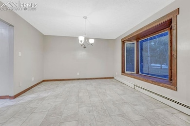 Spare room with a baseboard radiator, a notable ch