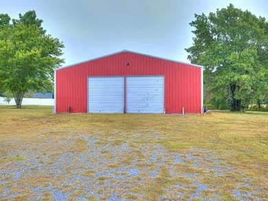 View of detached garage