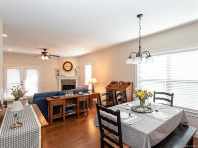 view from dining room into living room area
