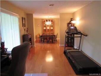 Looking into the living room from the foyer.