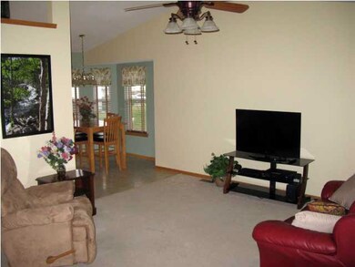 Picture from the living room into the kitchen eati