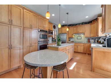 Gourmet kitchen with stainless steel appliances, g