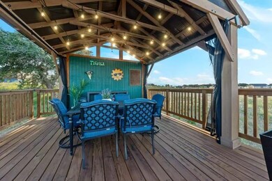 Wooden terrace with outdoor dining space