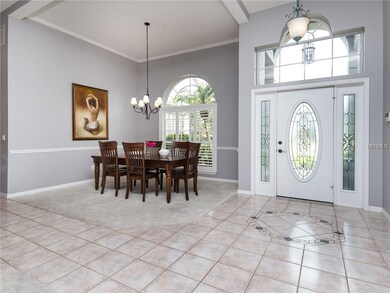Beautiful custom tile work in the entryway