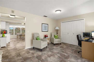 Office space with ceiling fan