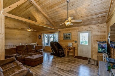 Front deck door and Living room