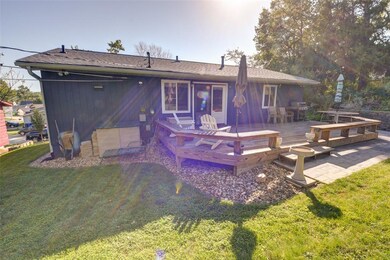 Professionally landscaped rear deck for cookouts a