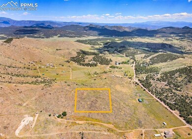 Bird's eye view with a mountain view.Property Line